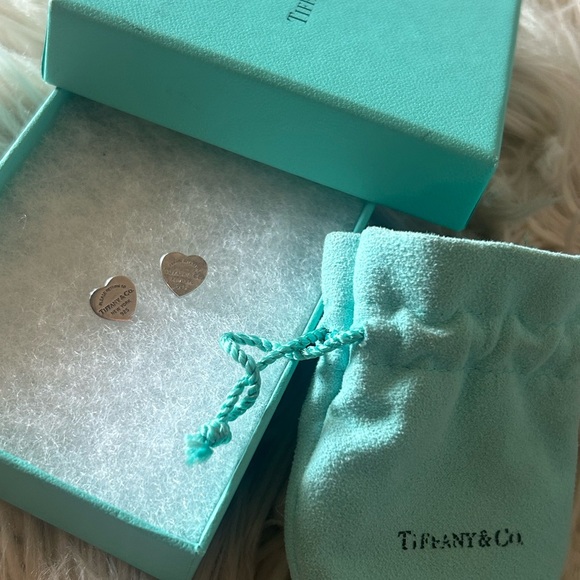 Tiffany & Co. Silver Heart Tag Earrings